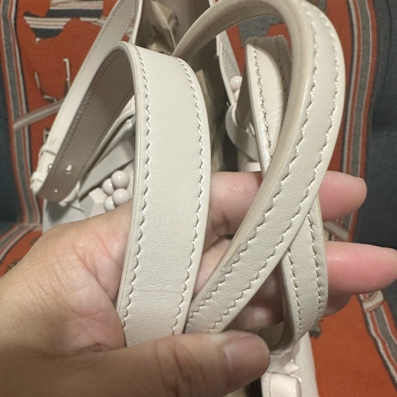 Christian Louboutin Cabachic Cream Leather Tote Bag w/ Long Straps - Picture 11 of 14